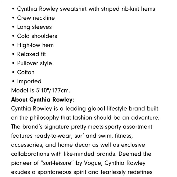 Cynthia Rowley cold shoulder sweatshirt 🖤💚🖤💚 - Picture 6 of 8